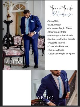 Terno Azul Slim nunca usado