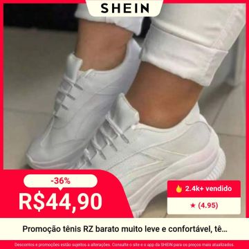 Tênis Feminino Casual Branco - Promoção Imperdível!