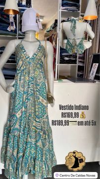 Vestido indiano estampado