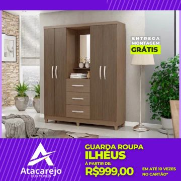 Guarda Roupa Com Espelho Entrega e Montagem Gratis