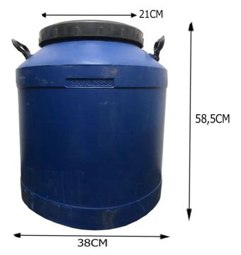 Barril / galões / Tambor plástico azul 50 litros tipo Leiteira 