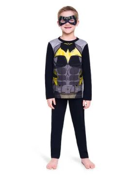 Fantasia Manga Longa Infantil Batman - Tamanho 8 anos