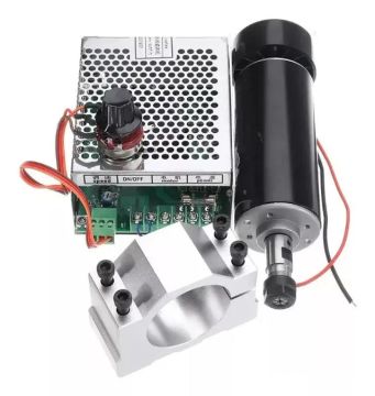 Kit Spindle Motor 500w CNC + Suporte + Pinça +Fonte 