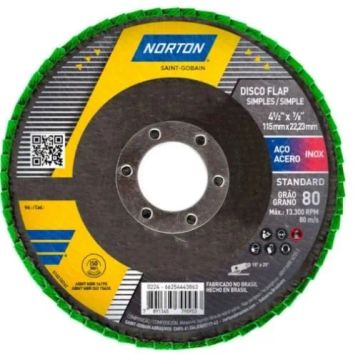 Disco Flap Norton 4 1/2'' 80 Grãos