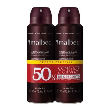 Kit Desodorante Malbec - Compre 2 e Ganhe 50% de Desconto