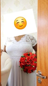 Vestido de renda branco para casamento civil