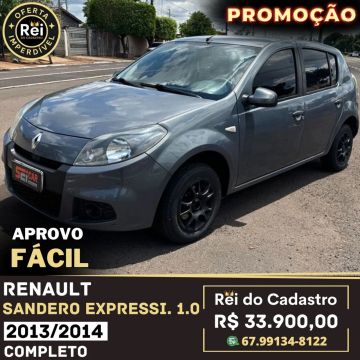 Sandero Expression 1.0 2013/2014 - R$ 32.900,00 - Aprovo Fácil - ent. 3.000,00+48x