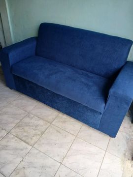 Sofá de 3 lugares azul