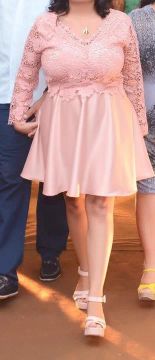 Vestido renda rosa - FORMATURA 