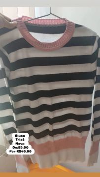 Blusa de Tricô listrada - R$40,00