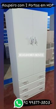 Roupeiro com 2 Portas em MDF - Novo