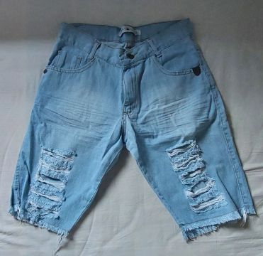 Short Jeans Desfiado Masculino