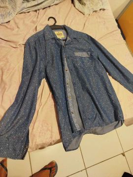 Camisa Jeans Masculina Azul Stalker