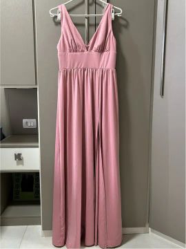 Vestido de festa longo rose