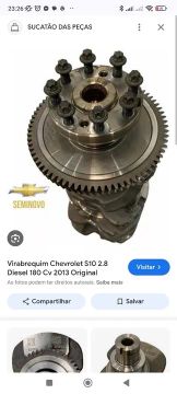 Virabrequim Chevrolet S10 2.8 Diesel 180 Cv 2013 Original