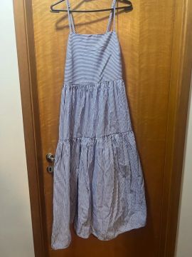 Vestido listrado azul e branco M