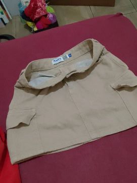 Desapegando dessa Saia Jeans Bege n.36