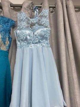 Vestido Azul Claro com Renda - Festa ou Casamento