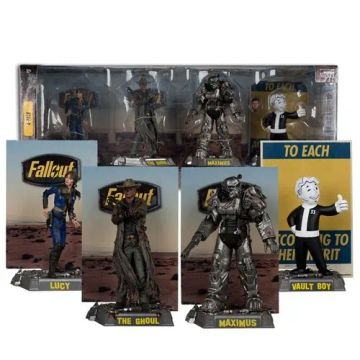 McFarlane Movie Maniacs Fallout Lucy, Maximus, The Ghoul & Vault Boy 6-Inch Posed Figure