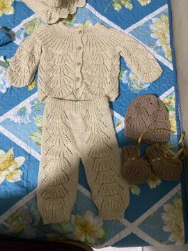 Conjunto de tricô + manta