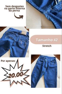 Calça Jeans Feminina Tamanho 42 - Stretch - Sem Desgastes - Nova