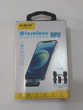 Microfone Lapela Duplo B-Max BM-221 - Profissional 2.4G