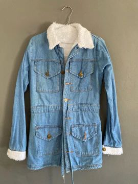 casaco jeans e lã  seminovo m