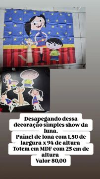 Decoração Show da Luna - Painel e Totem