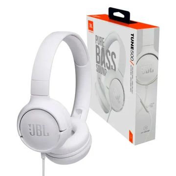 Fone De Ouvido Com Fio E Microfone Tune 500 Branco Jbl Original Loja Física Garantia Nota 
