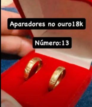 Par de aparadores em ouro 18k - Número 13