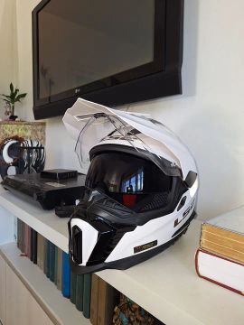 Capacete LS2 Explorer MX701 Branco Perolizado 