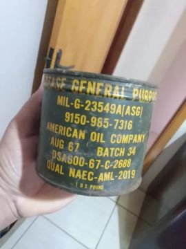 Lata Antiga Americana de Graxa 