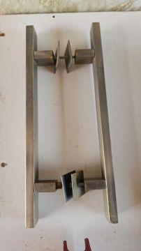 Puxador porta aço escovado 30cm 