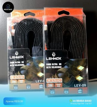 Cabo HDMI lehmox 3m 4k 2.0