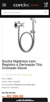 DUCHA HIGIÊNICA NOVA DOCOL 