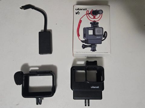 Acessórios Gopro 5 a 8 - adaptador para microfone e cases