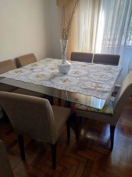 Mesa de Jantar de Vidro - 6 Cadeiras