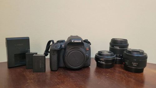 Câmera Canon EOS Rebel T7i + Lentes