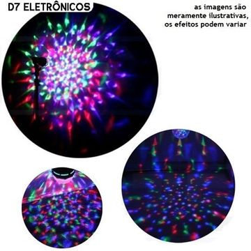 2 Lampada Globo De Luz Led Rgb Giratória Bola Maluca Soquete E27