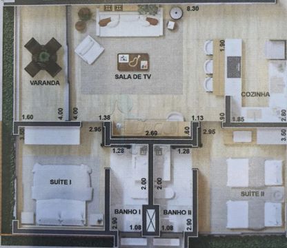 Apartamento de 2 suítes alto padrão em Escarpas.