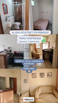 Kitnet Temporada em Imbassaí - Mobiliada