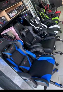 Cadeira Gamer Level - Azul e Preto - Nova