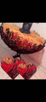 Saias de armação adulto -  laranja, vermelho e preto