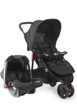 Carrinho de Bebê + Bebê conforto Cosco Preto