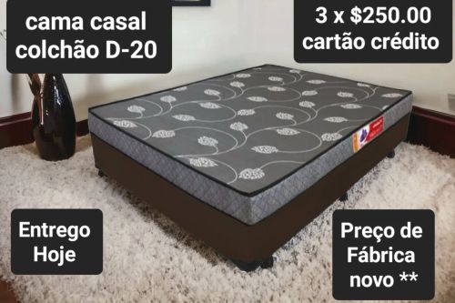 Cama Casal nova em 3 X $250.00 garantia sábado entrego 