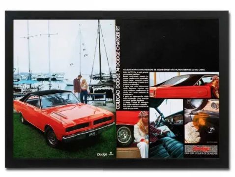 Dodge Charger RT 1974 - Pôster / Quadro decorativo com propaganda original de revista 