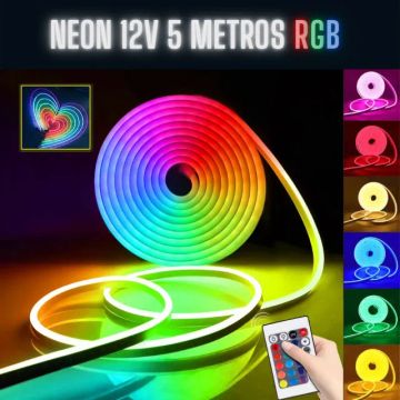 fita de led flexivel neon rgb com controle 