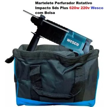 Martelete Perfurador Rotativo de Impacto Sds Plus 620w 220v Wesco + Bolsa