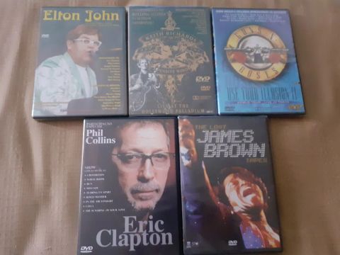 LOTE DVDS ROCK POP KEITH GUNS ELTON JAMES CLAPTON DVD