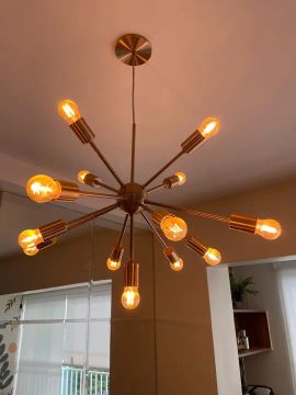 Luminária lustre pendente rose tok stok usado